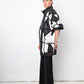 Yves Saint Laurent 80's black and white leather harlequin coat