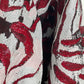 Jean-Paul Lespagnard red, black and white lurex jacket with wavy pattern and rope belt