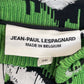 Jean-Paul Lespagnard pleated green, black and white jacquard trousers with "traces of wheels" pattern