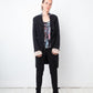 Ann Demeulemeester 2000's black wool tailcoat with pink lace cuffs