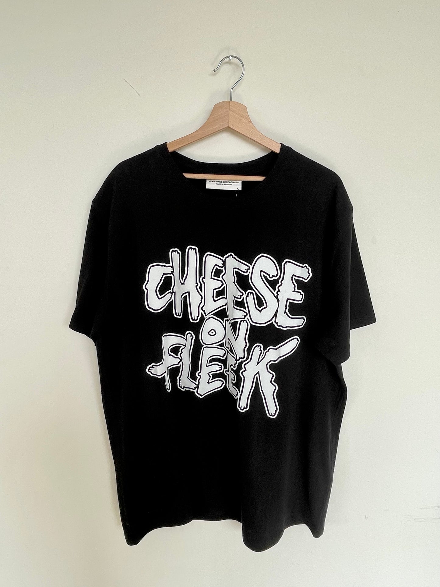 Jean-Paul Lespagnard "Cheese on Fleek" black cotton oversize t-shirt