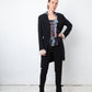 John Richmond 2000's silk black, blue & pink graphic printed shirt with lace detail