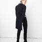 Ann Demeulemeester 2000's black wool tailcoat with pink lace cuffs