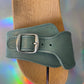 MM6 2005's wooden tabi sandals with interchangeable leather colored straps size 39