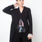 Ann Demeulemeester 2000's black wool tailcoat with pink lace cuffs