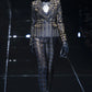 Gucci Fall 2013 silk iridescent houndstooth khaki blazer