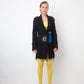 Christian Lacroix Bazar 90's distressed black knit jacket with brooch detail