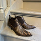 Miu Miu 2000's brown croc embossed leather ankle boots size 36,5