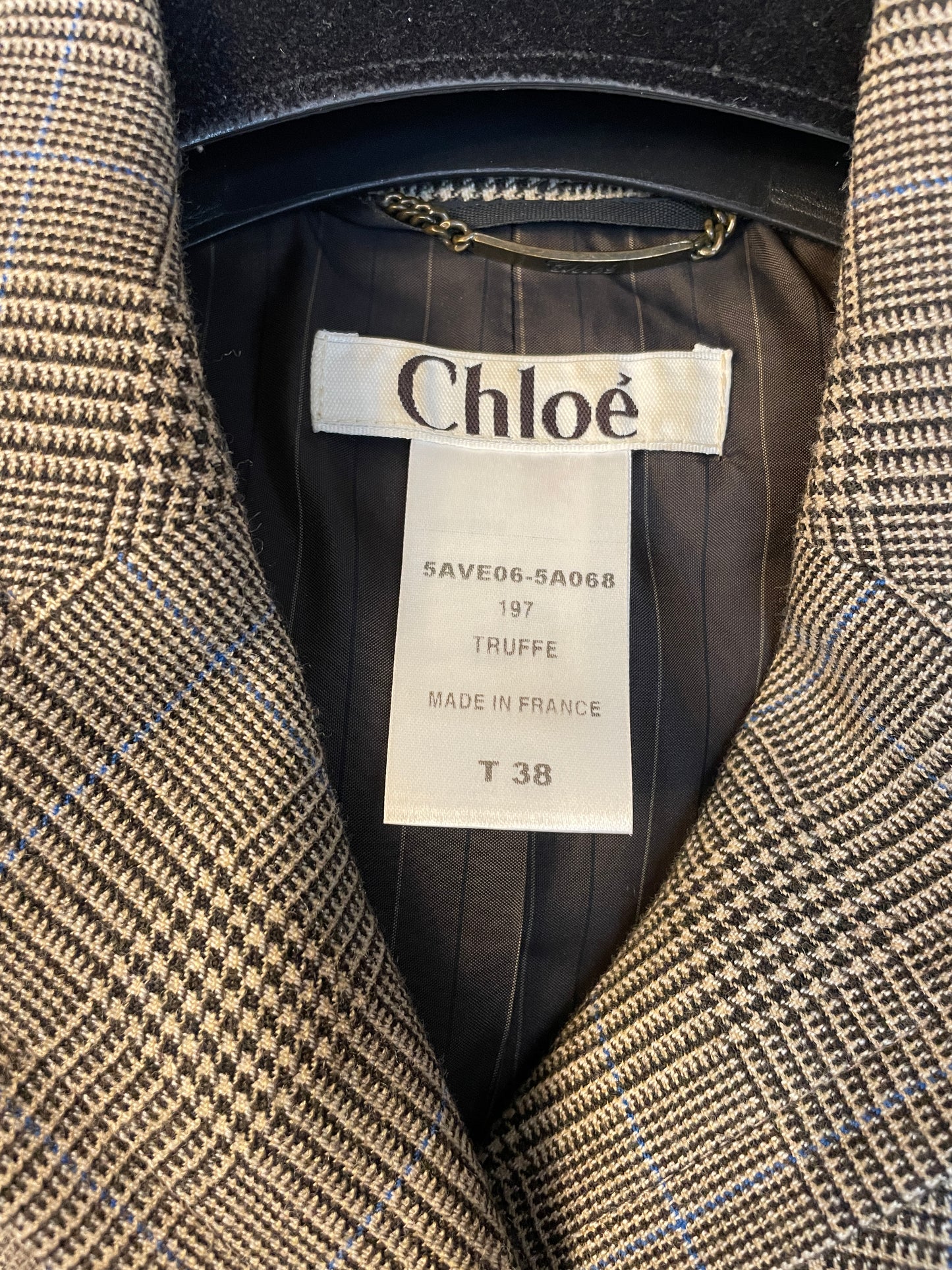 Chloé 2000's wool plaid grey pantsuit