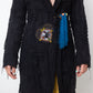 Christian Lacroix Bazar 90's distressed black knit jacket with brooch detail