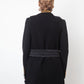 Balmain 2000's black shearling hair sleeveless jacket with belt