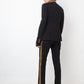 Ralph Lauren 2010's black pantsuit with golden buttons and stripes