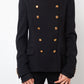 Ralph Lauren 2010's black pantsuit with golden buttons and stripes