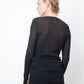 Dolce & Gabbana 90's black knit sheer long sleeve shirt
