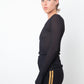 Dolce & Gabbana 90's black knit sheer long sleeve shirt