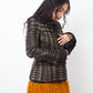 Gucci Fall 2013 silk iridescent houndstooth khaki blazer