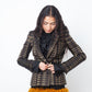 Gucci Fall 2013 silk iridescent houndstooth khaki blazer