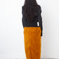 Dries van Noten FW 2018 hairy faux fur ochre skirt