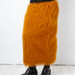 Dries van Noten FW 2018 hairy faux fur ochre skirt