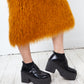 Dries van Noten FW 2018 hairy faux fur ochre skirt
