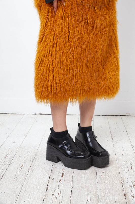 Dries van Noten black leather platform loafers with chunky rubber sole  size 39
