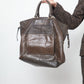 Givenchy 2000's large khaki textured leather bag