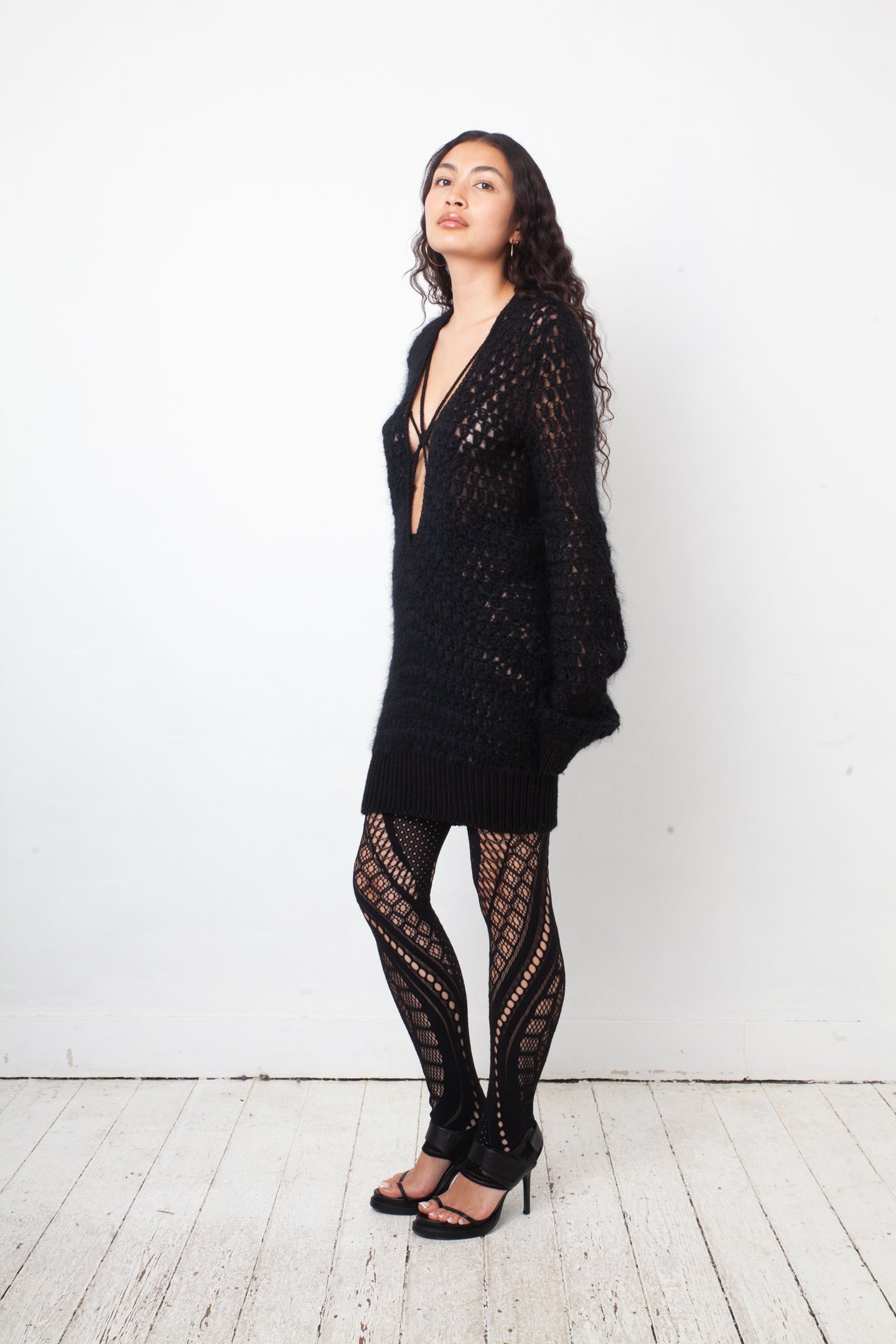 Veronique Branquinho 2005's black knit sweater dress