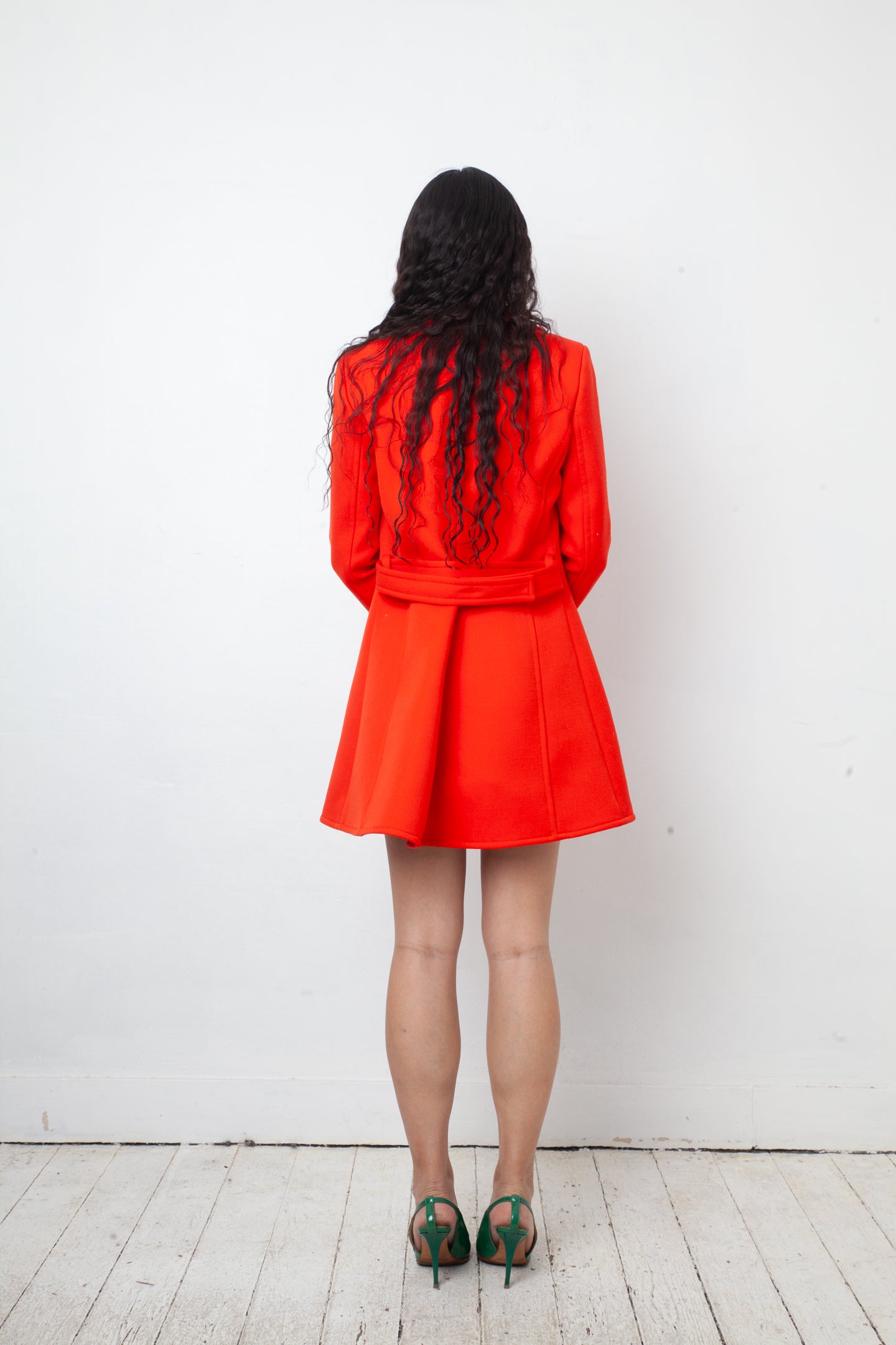 Courrèges 2020's red wool A-line coat