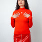 Courrèges 2020's bright red ribbed knit turtleneck sweater