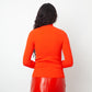 Courrèges 2020's bright red ribbed knit turtleneck sweater