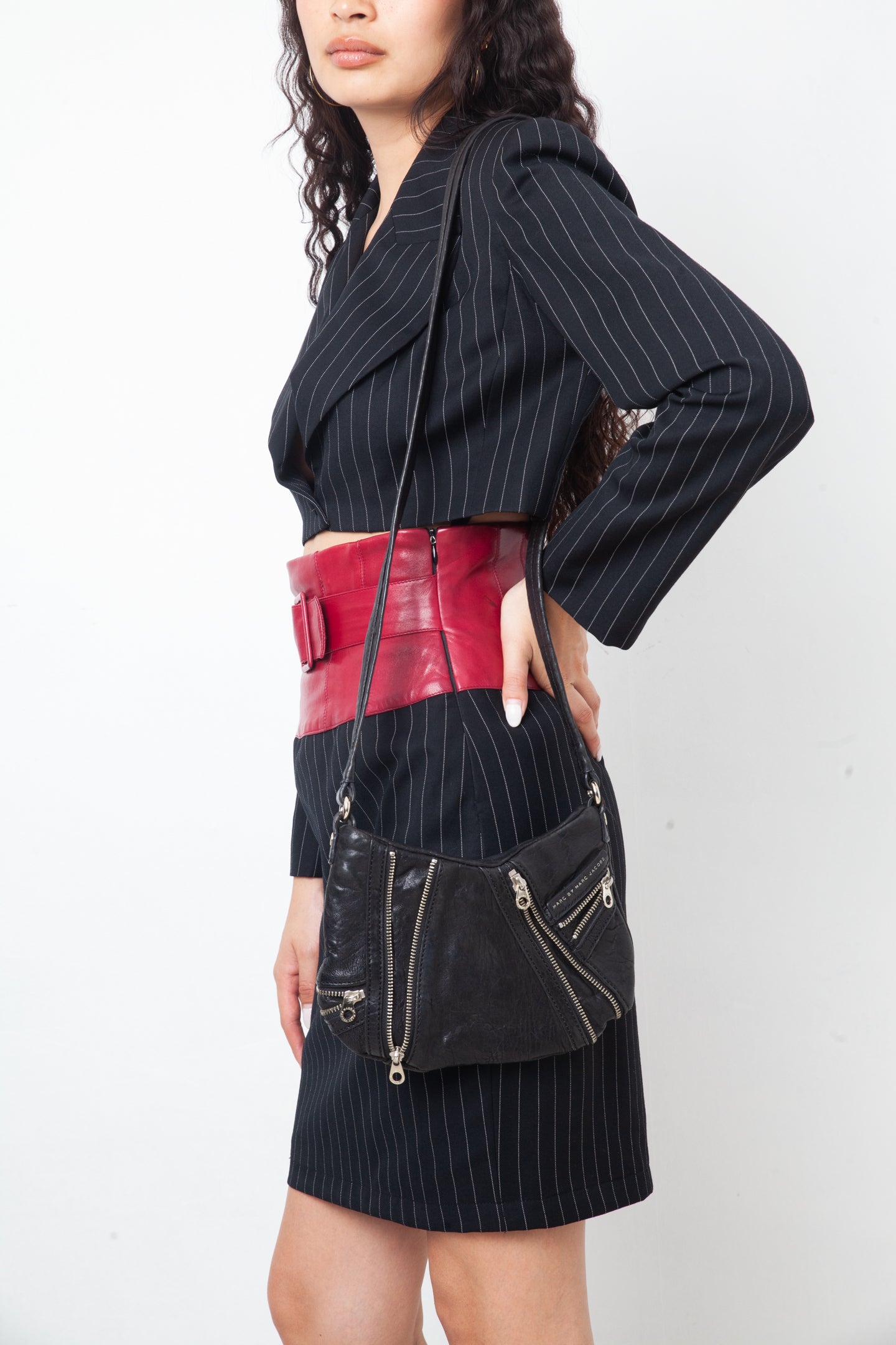 Marc by Marc Jacobs 2010's mini black leather shoulder bag with zippers