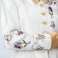 Christian Lacroix 1995 white and gold skirt suit with flower embroideries