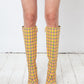 Balenciaga Fall 2018 checkered yellow pink and green cloth boots size 37