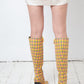 Balenciaga Fall 2018 checkered yellow pink and green cloth boots size 37