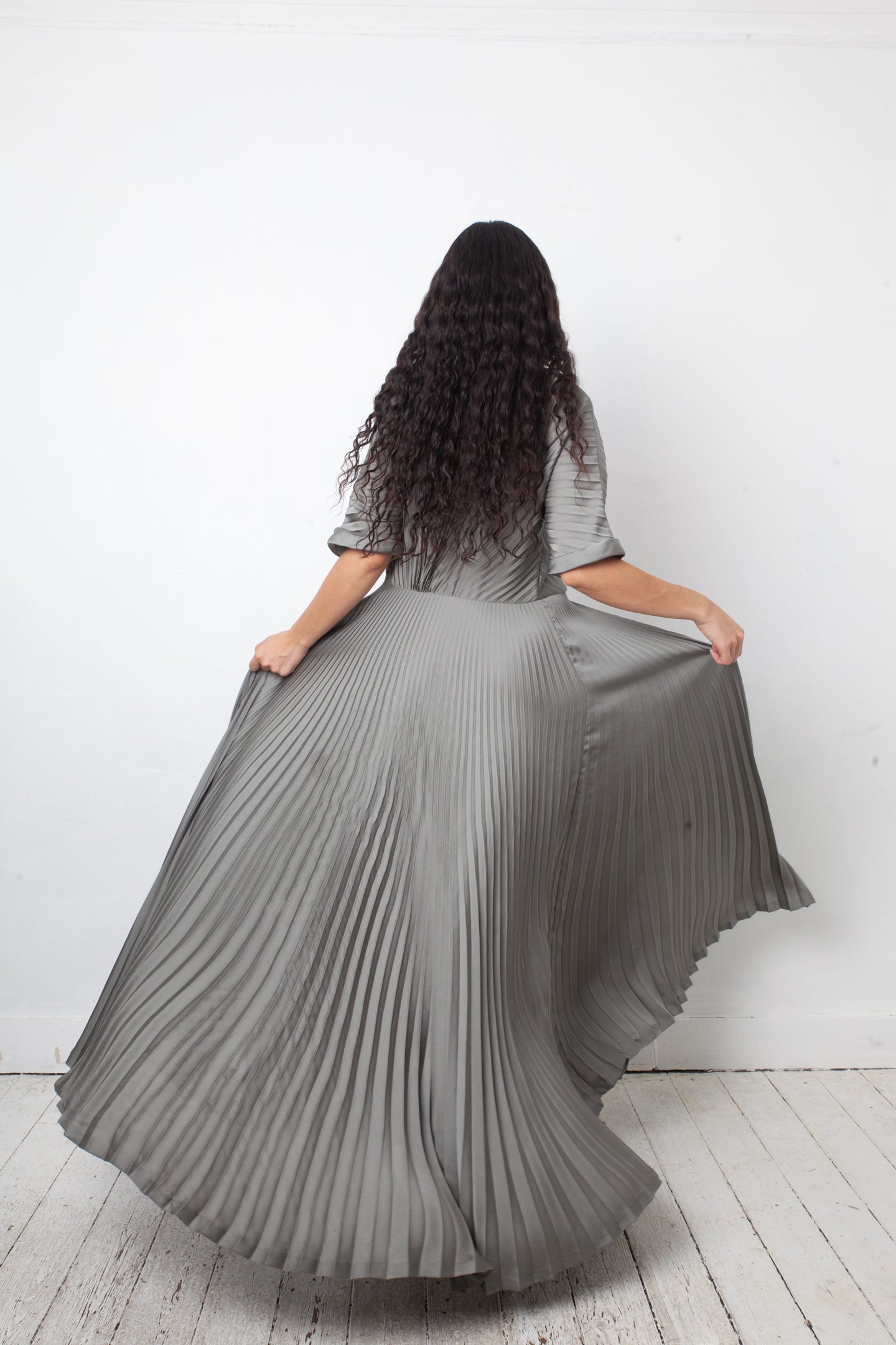 Dries van Noten 2010's grey pleated evening dress