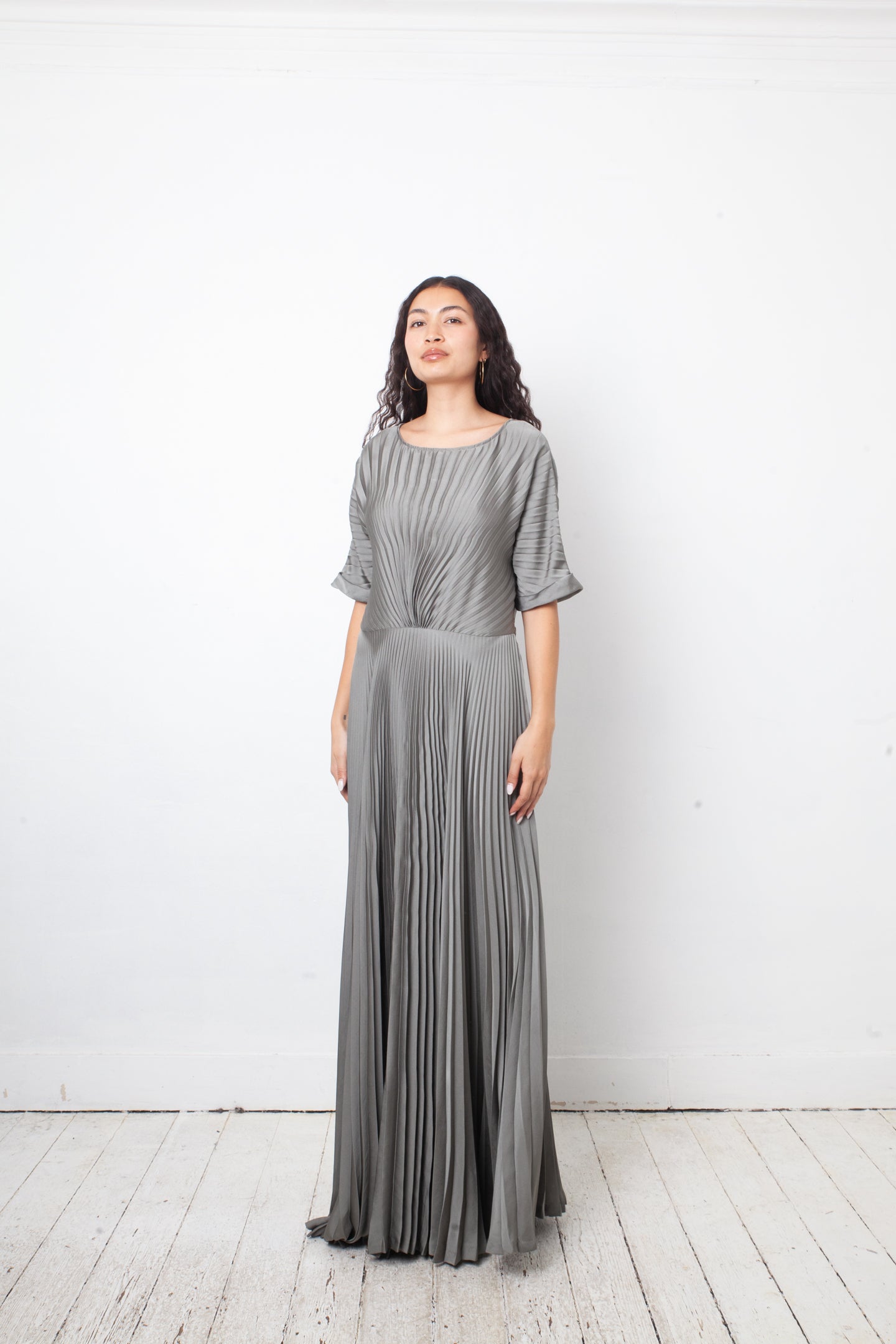 Dries van Noten 2010's grey pleated evening dress
