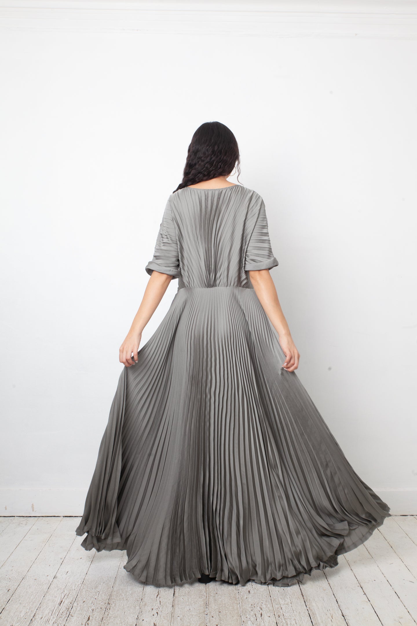 Dries van Noten 2010's grey pleated evening dress