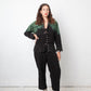 Yohji Yamamoto 2000's black and green tie dye wool jumpsuit