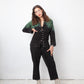 Yohji Yamamoto 2000's black and green tie dye wool jumpsuit