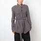 Ann Demeulemeester 2000's grey wool military style jacket with belt