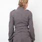 Ann Demeulemeester 2000's grey wool military style jacket with belt