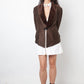Chloé 90's brown silk blazer with velvet collar