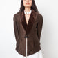 Chloé 90's brown silk blazer with velvet collar