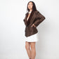Chloé 90's brown silk blazer with velvet collar