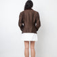 Chloé 90's brown silk blazer with velvet collar