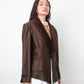 Chloé 90's brown silk blazer with velvet collar