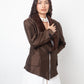 Chloé 90's brown silk blazer with velvet collar
