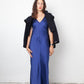 Alberta Ferretti 2010's silk blue evening gown with open back