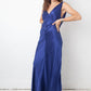 Alberta Ferretti 2010's silk blue evening gown with open back