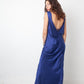 Alberta Ferretti 2010's silk blue evening gown with open back